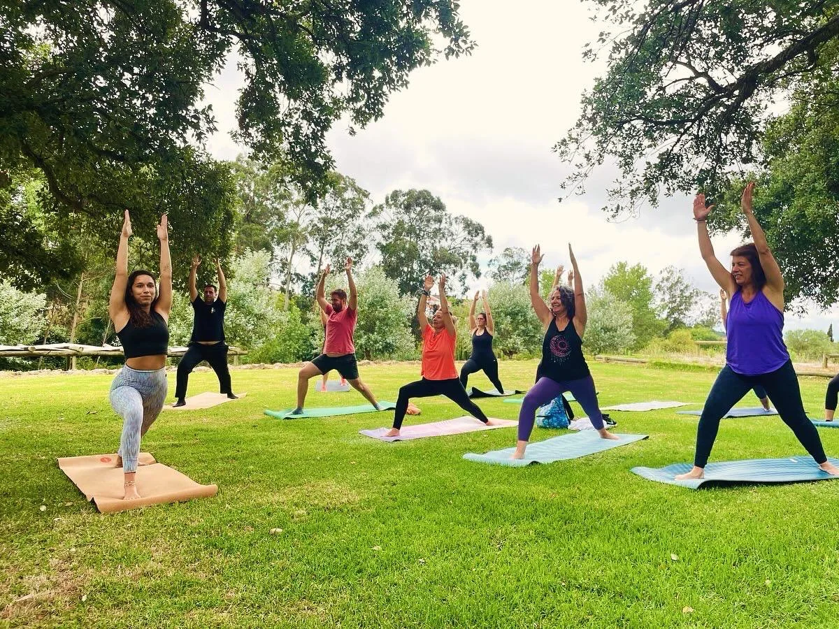 Yoga Flow Tribe group Hatha and Vinyasa class in Mafra led by Catarina Gouveia Lopes